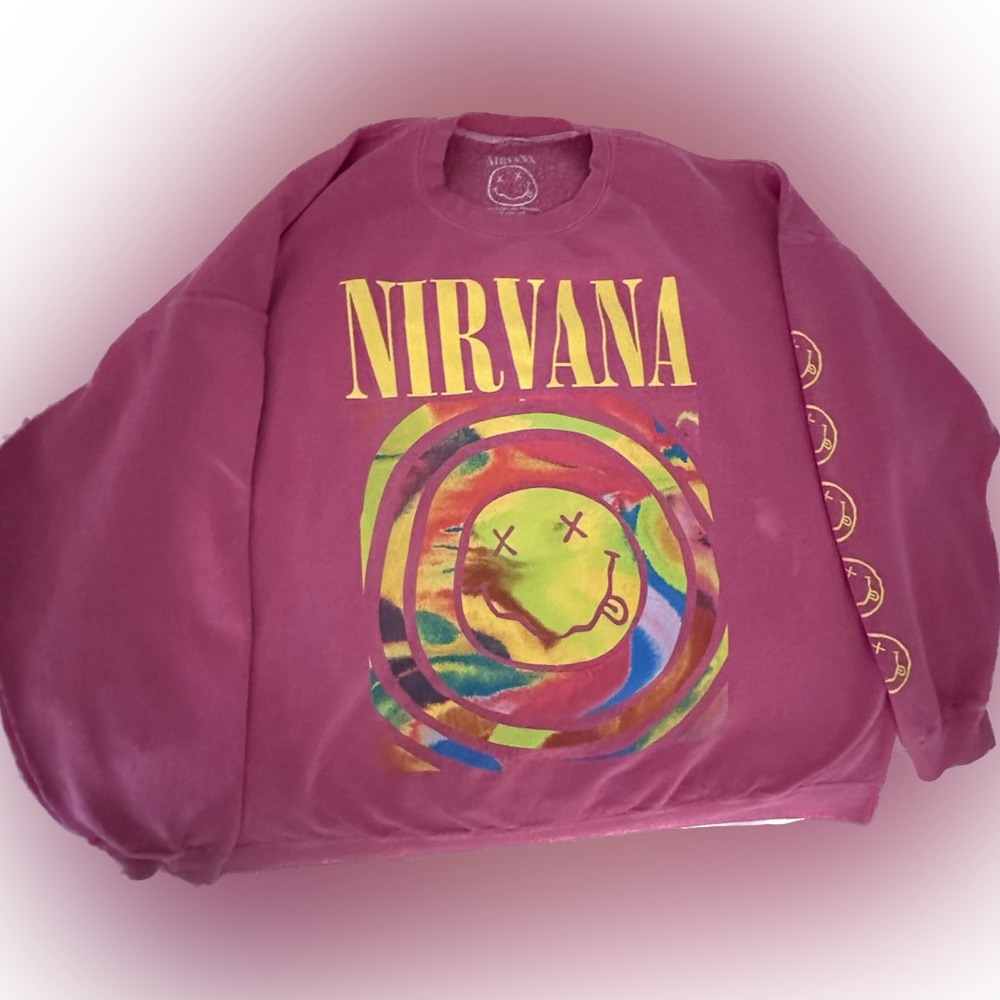 NIRVANA SWEATSHIRT: PINK L/XL